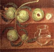 Still Life with Peach Bough and Glass jar unknow artist